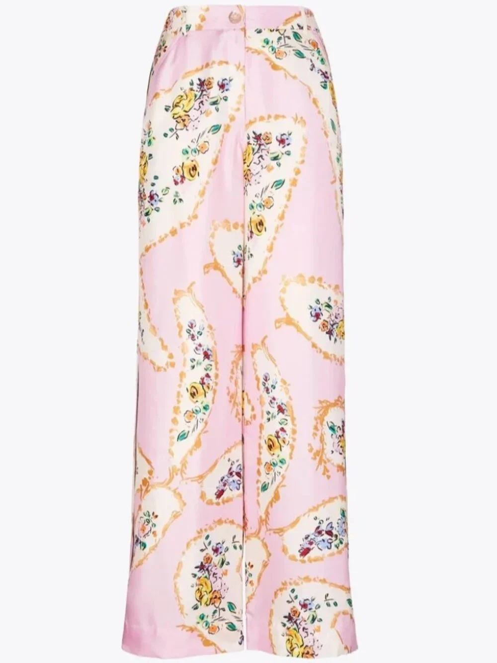 NWT Tory Burch Silk Cargo Pant in Pink Porcelain Floral Wide Leg Pants 4